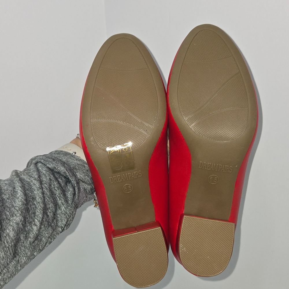 Dream Pairs Women Red Round Toe Low Block Heel Pumps SDPU2462W Size 6.5 - Picture 6 of 9